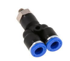 6mm x M 5 Y Push-in Fitting with Male Threads Brass/PA 66 NBR Rotatable [2 Pieces]