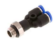 4mm x G1/8'' Y-Steckverschraubung mit Außengewinde Messing/PA 66 NBR drehbar [2 Stück]
