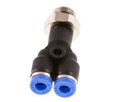 4mm x G1/8'' Y-Steckverschraubung mit Außengewinde Messing/PA 66 NBR drehbar [2 Stück]