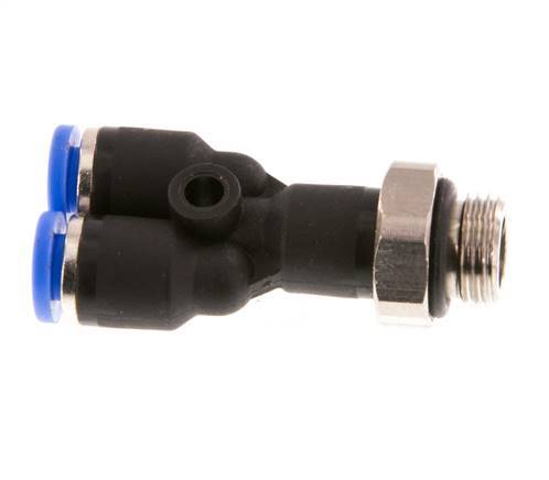 4mm x G1/8'' Y-Steckverschraubung mit Außengewinde Messing/PA 66 NBR drehbar [2 Stück]
