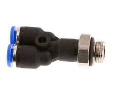 4mm x G1/8'' Y-Steckverschraubung mit Außengewinde Messing/PA 66 NBR drehbar [2 Stück]