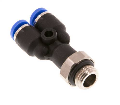 4mm x G1/8'' Y-Steckverschraubung mit Außengewinde Messing/PA 66 NBR drehbar [2 Stück]