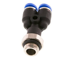 4mm x G1/8'' Y-Steckverschraubung mit Außengewinde Messing/PA 66 NBR drehbar [2 Stück]