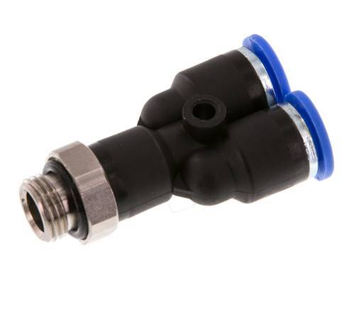 6mm x G1/8'' Y-Steckverschraubung mit Außengewinde Messing/PA 66 NBR drehbar [2 Stück]