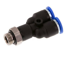 6mm x G1/8'' Y-Steckverschraubung mit Außengewinde Messing/PA 66 NBR drehbar [2 Stück]