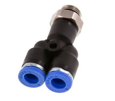 6mm x G1/8'' Y-Steckverschraubung mit Außengewinde Messing/PA 66 NBR drehbar [2 Stück]