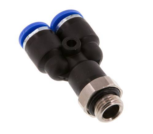 6mm x G1/8'' Y-Steckverschraubung mit Außengewinde Messing/PA 66 NBR drehbar [2 Stück]