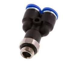6mm x G1/8'' Y-Steckverschraubung mit Außengewinde Messing/PA 66 NBR drehbar [2 Stück]