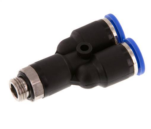 8mm x G1/8'' Y-Steckverschraubung mit Außengewinde Messing/PA 66 NBR drehbar [2 Stück]