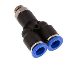 8mm x G1/8'' Y-Steckverschraubung mit Außengewinde Messing/PA 66 NBR drehbar [2 Stück]