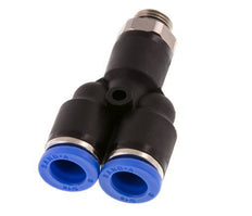 8mm x G1/8'' Y-Steckverschraubung mit Außengewinde Messing/PA 66 NBR drehbar [2 Stück]