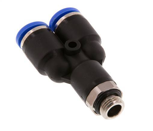 8mm x G1/8'' Y-Steckverschraubung mit Außengewinde Messing/PA 66 NBR drehbar [2 Stück]