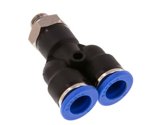 10mm x G1/8'' Y-Steckverschraubung mit Außengewinde Messing/PA 66 NBR drehbar