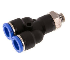 10mm x G1/8'' Y-Steckverschraubung mit Außengewinde Messing/PA 66 NBR drehbar