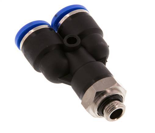 10mm x G1/8'' Y-Steckverschraubung mit Außengewinde Messing/PA 66 NBR drehbar