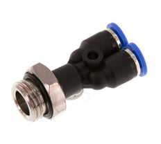 4mm x G1/4'' Y-Steckverschraubung mit Außengewinde Messing/PA 66 NBR drehbar [2 Stück]