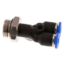 4mm x G1/4'' Y-Steckverschraubung mit Außengewinde Messing/PA 66 NBR drehbar [2 Stück]