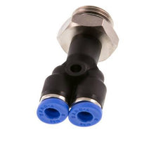 4mm x G1/4'' Y-Steckverschraubung mit Außengewinde Messing/PA 66 NBR drehbar [2 Stück]