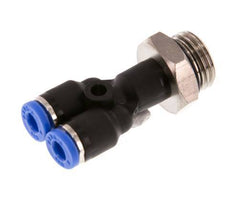 4mm x G1/4'' Y-Steckverschraubung mit Außengewinde Messing/PA 66 NBR drehbar [2 Stück]