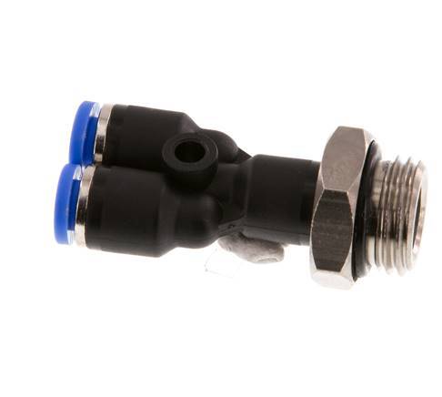 4mm x G1/4'' Y-Steckverschraubung mit Außengewinde Messing/PA 66 NBR drehbar [2 Stück]