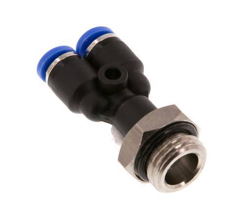 4mm x G1/4'' Y-Steckverschraubung mit Außengewinde Messing/PA 66 NBR drehbar [2 Stück]