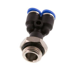 4mm x G1/4'' Y-Steckverschraubung mit Außengewinde Messing/PA 66 NBR drehbar [2 Stück]
