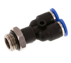 6mm x G1/4'' Y-Steckverschraubung mit Außengewinde Messing/PA 66 NBR drehbar [2 Stück]