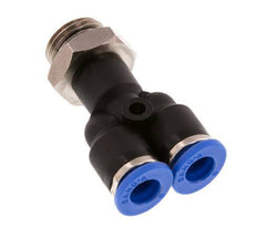 6mm x G1/4'' Y-Steckverschraubung mit Außengewinde Messing/PA 66 NBR drehbar [2 Stück]