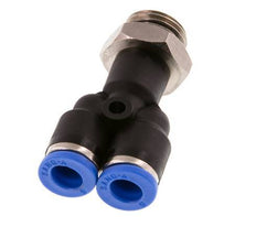 6mm x G1/4'' Y-Steckverschraubung mit Außengewinde Messing/PA 66 NBR drehbar [2 Stück]