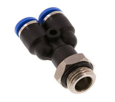 6mm x G1/4'' Y-Steckverschraubung mit Außengewinde Messing/PA 66 NBR drehbar [2 Stück]