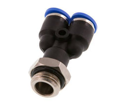 6mm x G1/4'' Y-Steckverschraubung mit Außengewinde Messing/PA 66 NBR drehbar [2 Stück]