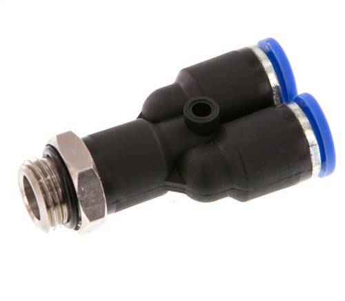 8mm x G1/4'' Y-Steckverschraubung mit Außengewinde Messing/PA 66 NBR drehbar [2 Stück]