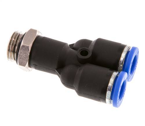 8mm x G1/4'' Y-Steckverschraubung mit Außengewinde Messing/PA 66 NBR drehbar [2 Stück]