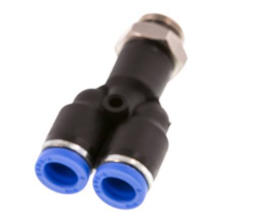 8mm x G1/4'' Y-Steckverschraubung mit Außengewinde Messing/PA 66 NBR drehbar [2 Stück]