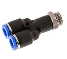 8mm x G1/4'' Y-Steckverschraubung mit Außengewinde Messing/PA 66 NBR drehbar [2 Stück]