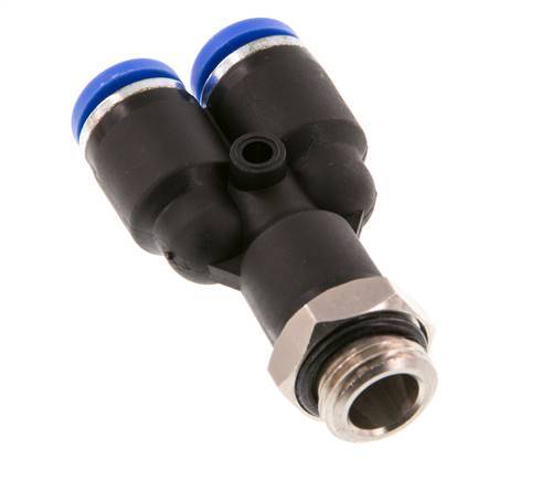 8mm x G1/4'' Y-Steckverschraubung mit Außengewinde Messing/PA 66 NBR drehbar [2 Stück]