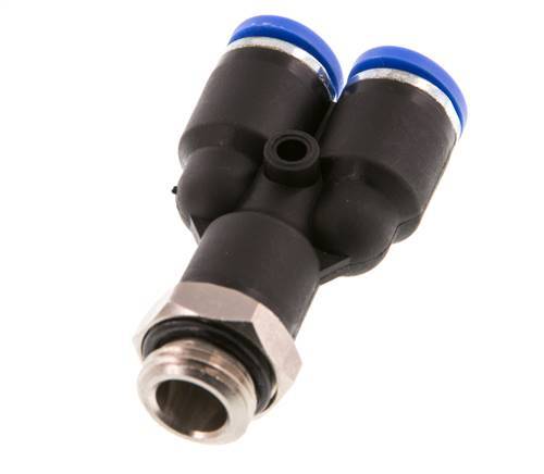 8mm x G1/4'' Y-Steckverschraubung mit Außengewinde Messing/PA 66 NBR drehbar [2 Stück]