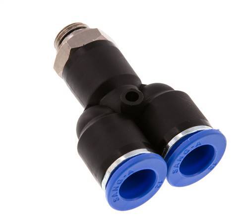 12mm x G1/4'' Y-Steckverschraubung mit Außengewinde Messing/PA 66 NBR drehbar