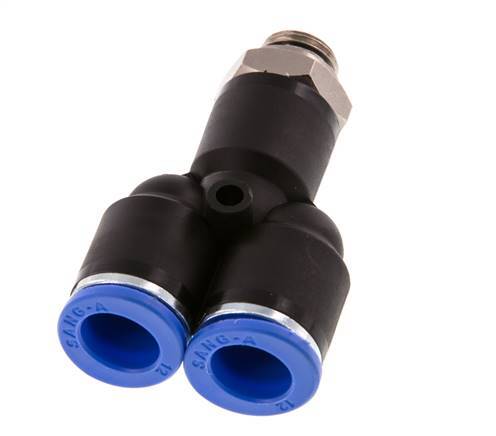 12mm x G1/4'' Y-Steckverschraubung mit Außengewinde Messing/PA 66 NBR drehbar