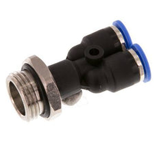 6mm x G3/8'' Y-Steckverschraubung mit Außengewinde Messing/PA 66 NBR drehbar [2 Stück]