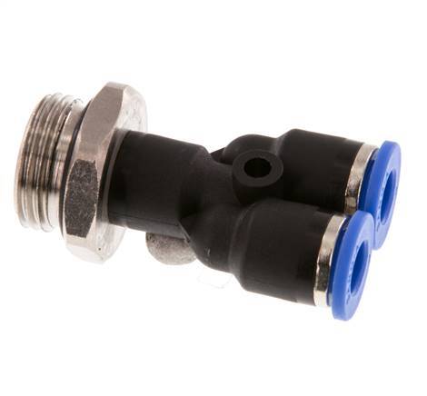 6mm x G3/8'' Y-Steckverschraubung mit Außengewinde Messing/PA 66 NBR drehbar [2 Stück]
