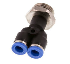 6mm x G3/8'' Y-Steckverschraubung mit Außengewinde Messing/PA 66 NBR drehbar [2 Stück]