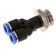6mm x G3/8'' Y-Steckverschraubung mit Außengewinde Messing/PA 66 NBR drehbar [2 Stück]