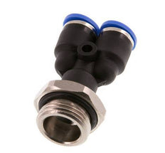 6mm x G3/8'' Y-Steckverschraubung mit Außengewinde Messing/PA 66 NBR drehbar [2 Stück]