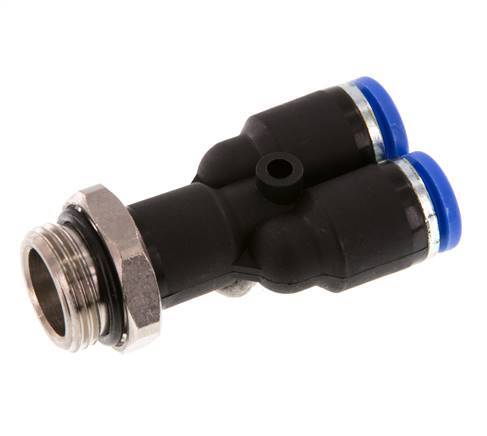 8mm x G3/8'' Y-Steckverschraubung mit Außengewinde Messing/PA 66 NBR drehbar [2 Stück]