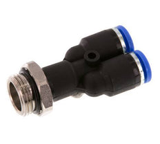 8mm x G3/8'' Y-Steckverschraubung mit Außengewinde Messing/PA 66 NBR drehbar [2 Stück]