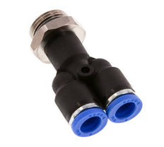 8mm x G3/8'' Y-Steckverschraubung mit Außengewinde Messing/PA 66 NBR drehbar [2 Stück]