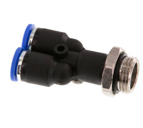 8mm x G3/8'' Y-Steckverschraubung mit Außengewinde Messing/PA 66 NBR drehbar [2 Stück]