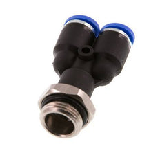 8mm x G3/8'' Y-Steckverschraubung mit Außengewinde Messing/PA 66 NBR drehbar [2 Stück]