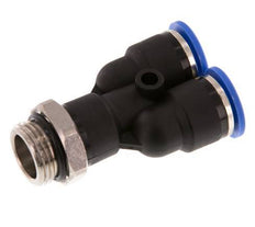 10mm x G3/8'' Y Push-in Fitting with Male Threads Brass/PA 66 NBR Rotatable